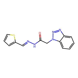 2-(benzotriazol-1-yl)-N-(thiophen-2-ylmethylideneamino)acetamide structure
