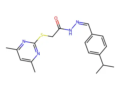 2-((4,6-Dimethyl-2-pyrimidinyl)thio)-N'-(4-isopropylbenzylidene)acetohydrazide structure