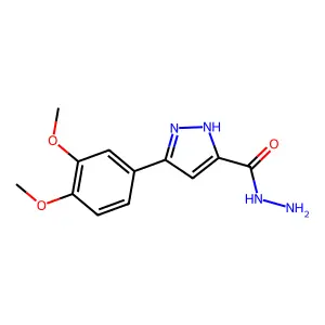 3-(3,4-dimethoxyphenyl)-1H-pyrazole-5-carbohydrazide structure