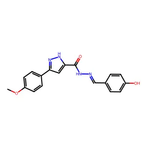 N'-(4-hydroxybenzylidene)-3-(4-methoxyphenyl)-1H-pyrazole-5-carbohydrazide structure