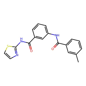 3-methyl-N-[3-(1,3-thiazol-2-ylcarbamoyl)phenyl]benzamide structure