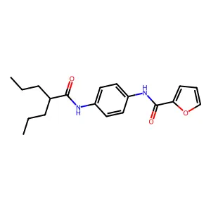 N-[4-(2-propylpentanoylamino)phenyl]furan-2-carboxamide structure