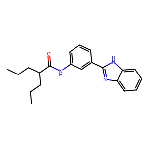 N-[3-(1H-benzimidazol-2-yl)phenyl]-2-propylpentanamide structure