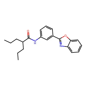 N-[3-(1,3-benzoxazol-2-yl)phenyl]-2-propylpentanamide structure