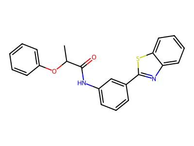 N-[3-(1,3-benzothiazol-2-yl)phenyl]-2-phenoxypropanamide structure