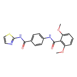 2,6-dimethoxy-N-[4-(1,3-thiazol-2-ylcarbamoyl)phenyl]benzamide structure