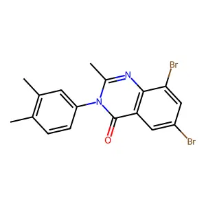 6,8-dibromo-3-(3,4-dimethylphenyl)-2-methyl-4(3H)-quinazolinone structure