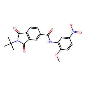 2-tert-butyl-N-(2-methoxy-5-nitrophenyl)-1,3-dioxoisoindole-5-carboxamide structure