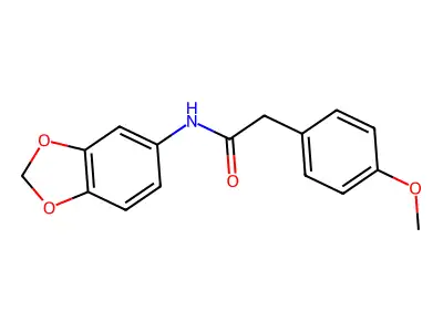 N-(1,3-benzodioxol-5-yl)-2-(4-methoxyphenyl)acetamide structure