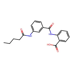 2-[[3-(Pentanoylamino)benzoyl]amino]benzoic acid structure