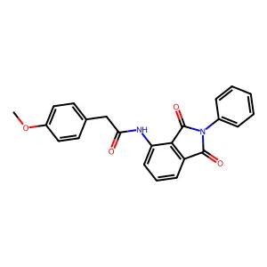 N-(1,3-dioxo-2-phenylisoindol-4-yl)-2-(4-methoxyphenyl)acetamide structure