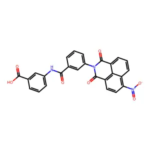 3-(3-(6-nitro-1,3-dioxo-1H-benzo[de]isoquinolin-2(3H)-yl)benzamido)benzoic acid structure
