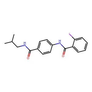 2-iodo-N-[4-(2-methylpropylcarbamoyl)phenyl]benzamide structure