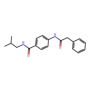 N-(2-methylpropyl)-4-[(phenylacetyl)amino]benzamide structure