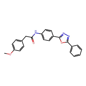 2-(4-methoxyphenyl)-N-[4-(5-phenyl-1,3,4-oxadiazol-2-yl)phenyl]acetamide structure