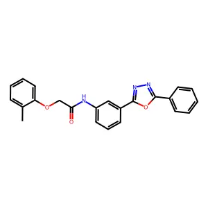 2-(2-methylphenoxy)-N-[3-(5-phenyl-1,3,4-oxadiazol-2-yl)phenyl]acetamide structure