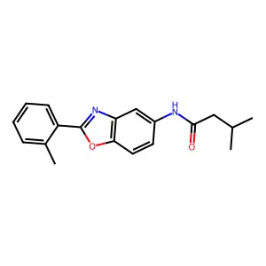 3-methyl-N-[2-(2-methylphenyl)-1,3-benzoxazol-5-yl]butanamide structure