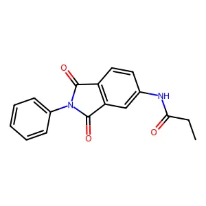 N-(1,3-dioxo-2-phenylisoindol-5-yl)propanamide structure