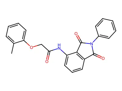 N-(1,3-dioxo-2-phenylisoindol-4-yl)-2-(2-methylphenoxy)acetamide structure