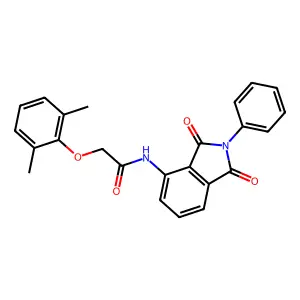 2-(2,6-dimethylphenoxy)-N-(1,3-dioxo-2-phenylisoindol-4-yl)acetamide structure