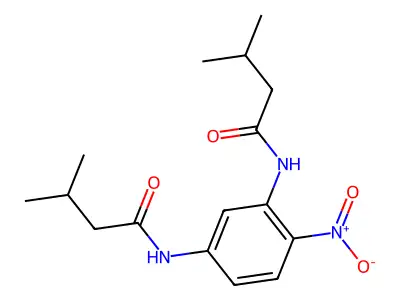 3-methyl-N-[3-(3-methylbutanoylamino)-4-nitrophenyl]butanamide structure