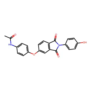 N-[4-[2-(4-hydroxyphenyl)-1,3-dioxoisoindol-5-yl]oxyphenyl]acetamide structure