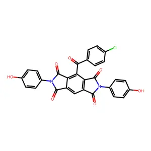 4-[(4-chlorophenyl)carbonyl]-2,6-bis(4-hydroxyphenyl)pyrrolo[3,4-f]isoindole-1,3,5,7(2H,6H)-tetrone structure