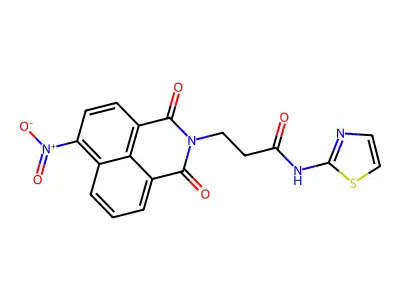 3-(6-nitro-1,3-dioxobenzo[de]isoquinolin-2-yl)-N-(1,3-thiazol-2-yl)propanamide structure
