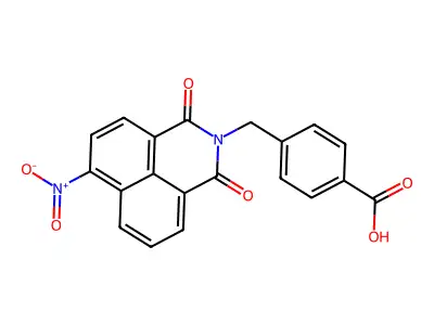 4-[(6-Nitro-1,3-dioxobenzo[de]isoquinolin-2-yl)methyl]benzoic acid structure