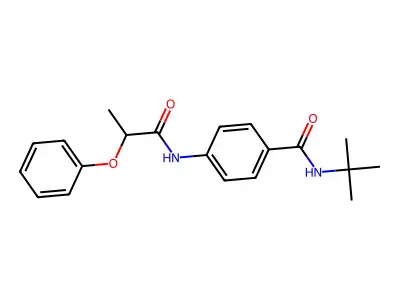 N-tert-butyl-4-(2-phenoxypropanoylamino)benzamide structure