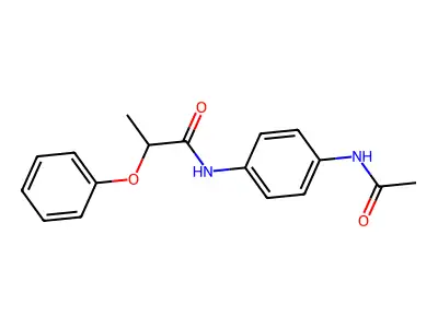 N-(4-acetamidophenyl)-2-phenoxypropanamide structure