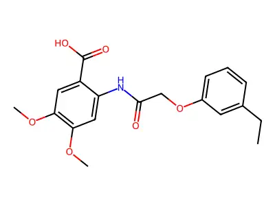 2-{[(3-Ethylphenoxy)acetyl]amino}-4,5-dimethoxybenzoic acid structure