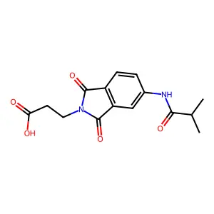 3-[5-(2-Methylpropanoylamino)-1,3-dioxoisoindol-2-yl]propanoic acid structure