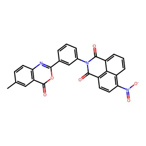 2-[3-(6-methyl-4-oxo-3,1-benzoxazin-2-yl)phenyl]-6-nitrobenzo[de]isoquinoline-1,3-dione structure