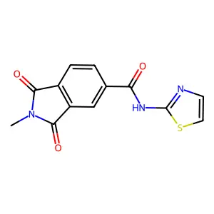 2-methyl-1,3-dioxo-N-(1,3-thiazol-2-yl)isoindole-5-carboxamide structure