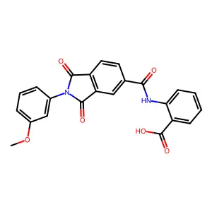 2-(2-(3-Methoxyphenyl)-1,3-dioxoisoindoline-5-carboxamido)benzoic acid structure
