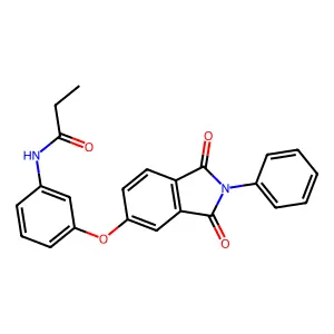 N-[3-(1,3-dioxo-2-phenylisoindol-5-yl)oxyphenyl]propanamide structure