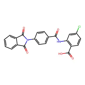 4-Chloro-2-[[4-(1,3-dioxoisoindol-2-yl)benzoyl]amino]benzoic acid structure