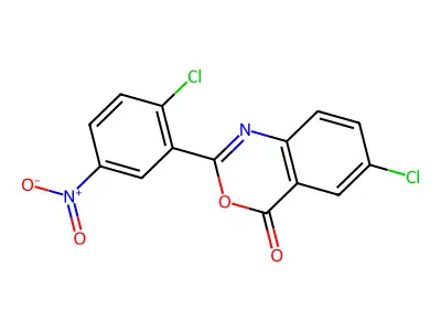 6-chloro-2-(2-chloro-5-nitrophenyl)-4H-3,1-benzoxazin-4-one structure