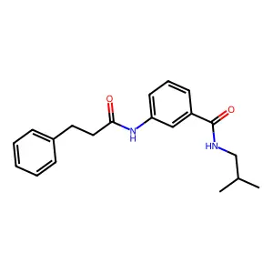 N-(2-methylpropyl)-3-(3-phenylpropanoylamino)benzamide structure