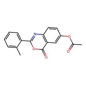 2-(2-methylphenyl)-4-oxo-4H-3,1-benzoxazin-6-yl acetate structure
