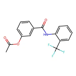 3-{[2-(Trifluoromethyl)phenyl]carbamoyl}phenyl acetate structure
