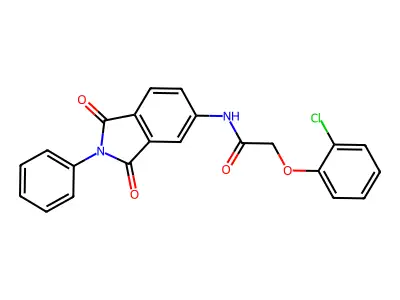 2-(2-chlorophenoxy)-N-(1,3-dioxo-2-phenylisoindol-5-yl)acetamide structure