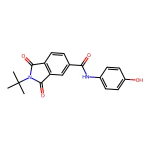 2-tert-butyl-N-(4-hydroxyphenyl)-1,3-dioxoisoindole-5-carboxamide structure