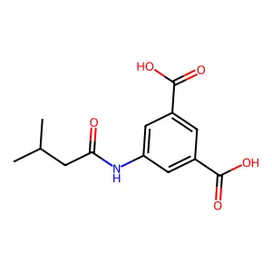5-[(3-Methylbutanoyl)amino]benzene-1,3-dicarboxylic acid structure