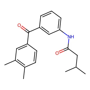 N-{3-[(3,4-dimethylphenyl)carbonyl]phenyl}-3-methylbutanamide structure