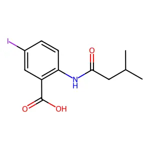 5-Iodo-2-(3-methylbutanoylamino)benzoic acid structure
