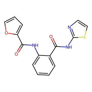 N-[2-(1,3-thiazol-2-ylcarbamoyl)phenyl]furan-2-carboxamide structure