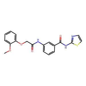 3-{[(2-methoxyphenoxy)acetyl]amino}-N-(1,3-thiazol-2-yl)benzamide structure