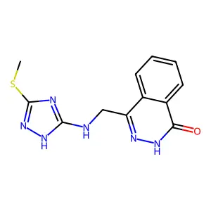 4-({[5-(methylsulfanyl)-1H-1,2,4-triazol-3-yl]amino}methyl)-1(2H)-phthalazinone structure
